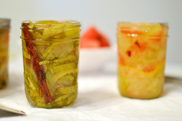 Pickled Watermelon Rind ~ A surprisingly sweet, delicious pickled treat! From www.thatsquareplate.com