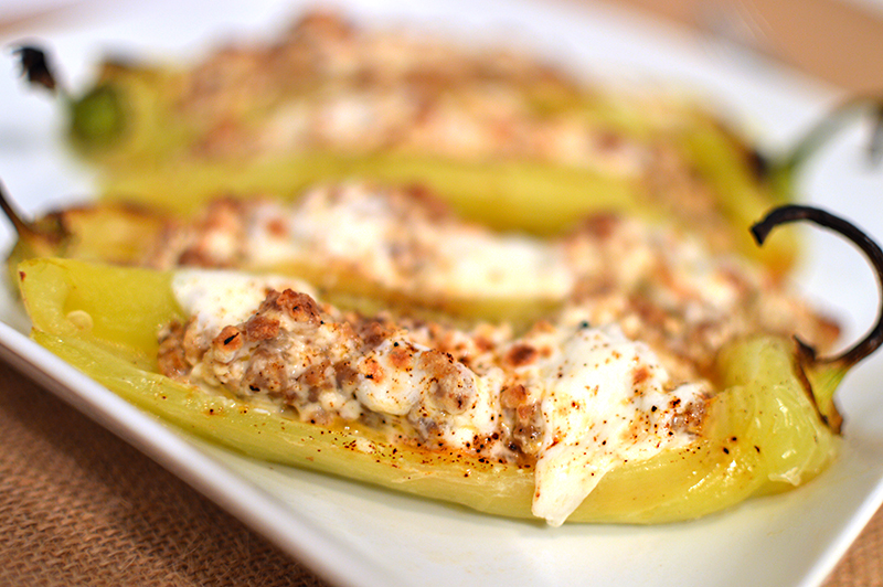 Cream Cheese & Sausage Stuffed Peppers | That Square Plate