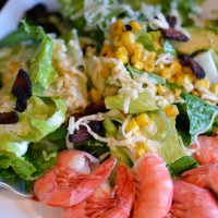Bacon and Shrimp Salad with Pesto Buttermilk Dressing