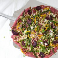Every Veggie Pizza with Beet Crust