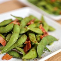 Edamame with Bacon and Chili P