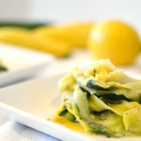 Veggie Ribbon Zoodles with a Lemon Rosemary White Wine Sauce