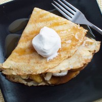 Amaretto Crepes & Banana-Brown Butter Sauce