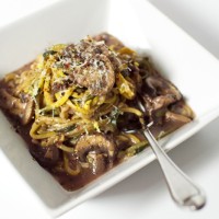 Zoodles with a Mushroom Merlot Sauce