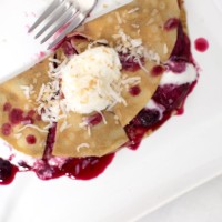 Berry Crepe Quesadillas with a Mascarpone Whipped Cream