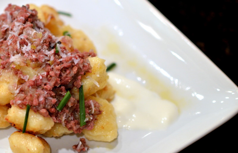 Potato Gnocchi with Pastrami Ragù