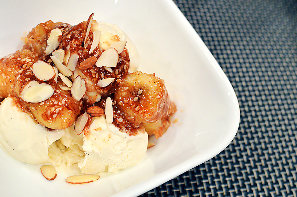 Fried Sesame Seed Bananas a la Mode | That Square Plate