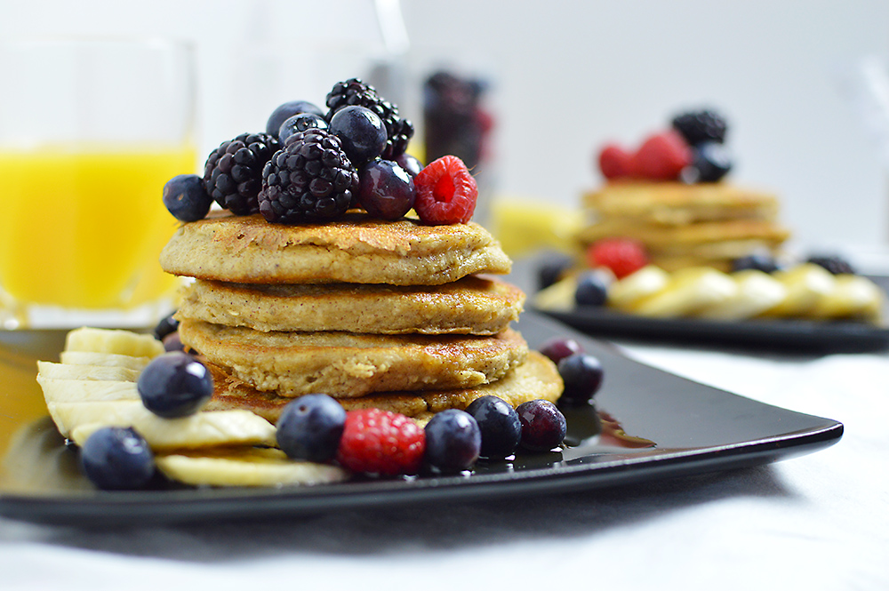 Need a healthy, vegan, gluten-free breakfast?? These pancakes are the perfect option! Such a simple recipe, and the pancakes taste like banana bread! The recipe is from BeachBody's FIXATE cookbook -- enter the giveaway for THIS cookbook on my site through November.