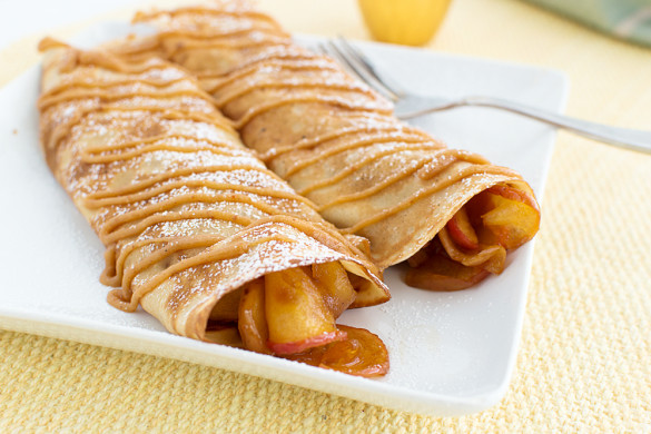 I am still thinking about these super indulgent apple crepes (and that peanut butter drizzle). You can have them for breakfast, and then you can have them for dessert!