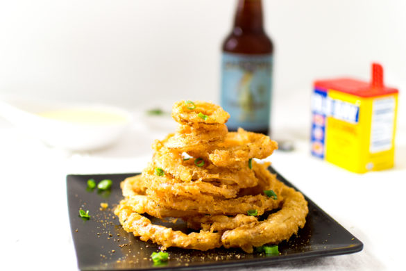 I love this recipe from @goodiegodmother - Old Bay + Beer + Onion Rings = WINNING RECIPE. Slices of sweet onions coated in a beer and Old Bay batter that's super light and crispy. Serve with a lemony mayo sauce.